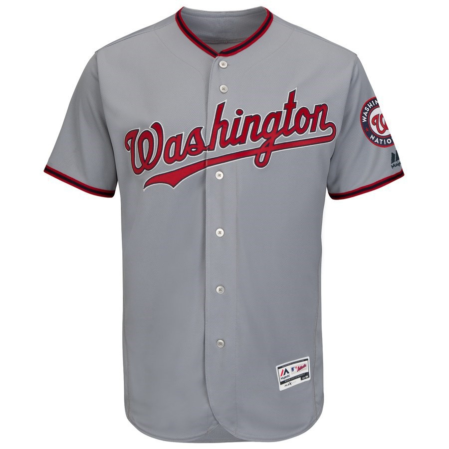 Áo sơ mi bóng chày cổ điển cardiganjersey MLB Washington Nationals, phù hợp unisex plus size