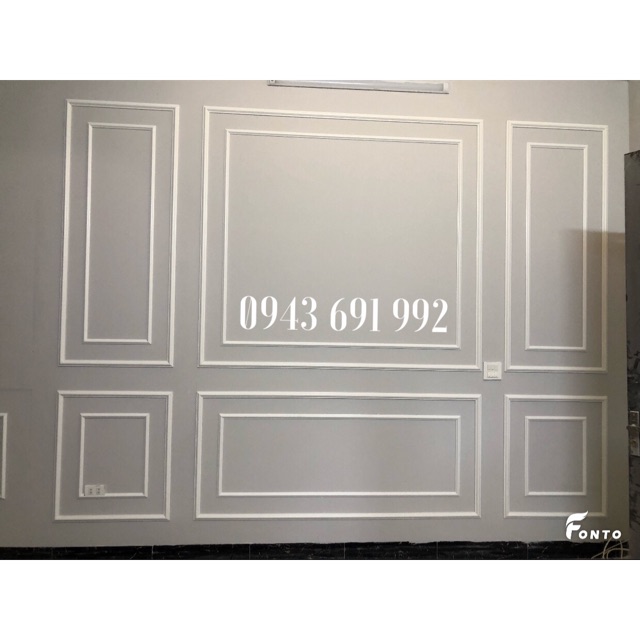 Phào chỉ nhựa composite tường lồng trong ngoài màu trắng trên nền ...