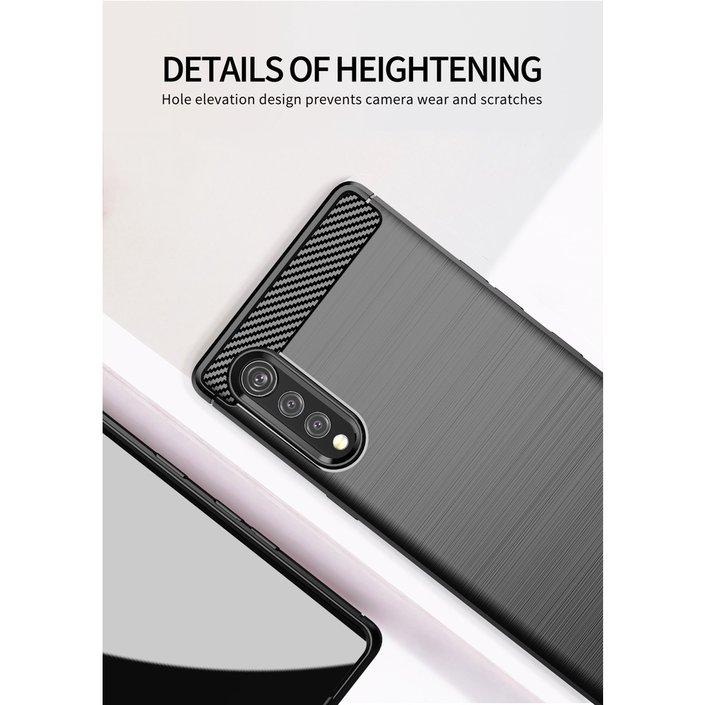 Sọc chải sợi Carbon LG VELVET 5G G9 Vỏ điện thoại tpu silicon mềm Vỏ bảo vệ chống sốc