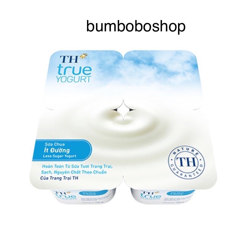 Lốc 4 Hũ Sữa Chua ăn TH TRUE MILK Có đường/ít đường/ko đường | Shopee ...