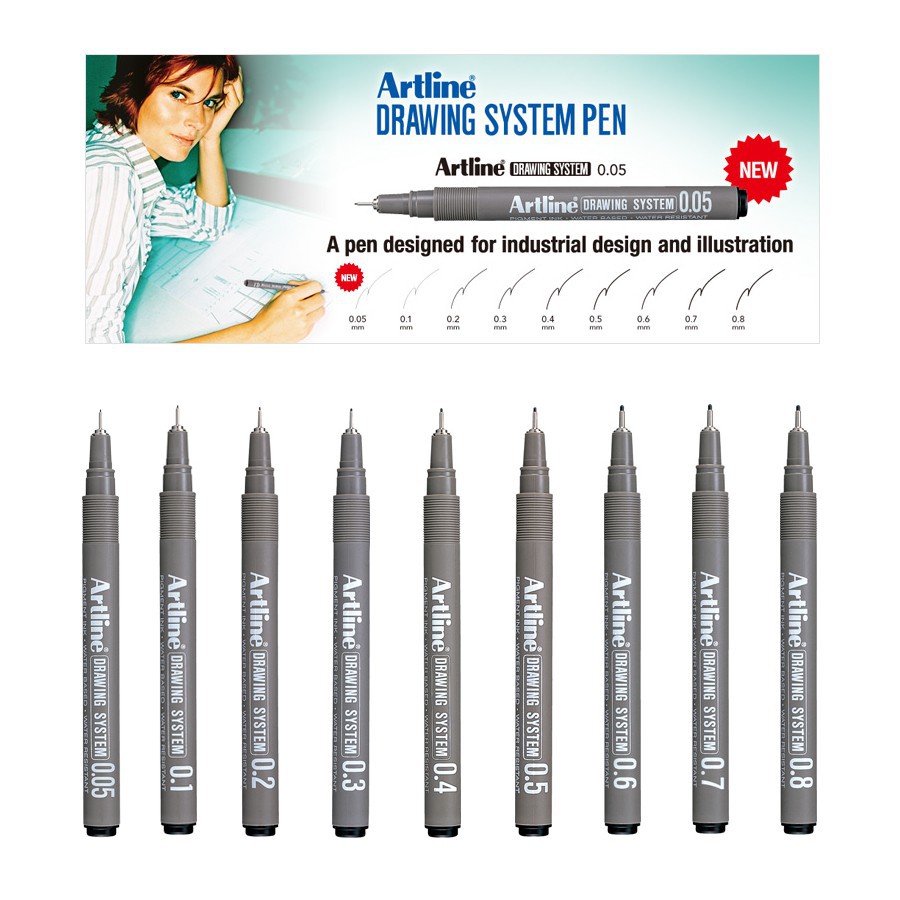 [ TÂM TÂM ]-Bút line Artline Drawing System mực đen- | Shopee Việt Nam