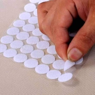 Băng gai dính tròn 1cm 1,5cm 2cm [sỉ 1000 cặp] nhám dính 2 mặt, velcro, có keo, miếng dán xé làm sách vải, handmade
