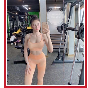 Đồ tập gym nữ , đồ tập thể thao yoga chun dệt 2 dây GS (có sẵn)