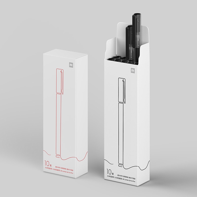 10 Chiếc Xiaomi Bút Bi Gel 0.5mm, Mực Đen/Đỏ, Ruột Thụy Sĩ, Viết Mịn, Siêu Bền