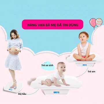 Cân trẻ em điện tử Baby Scale DL-13D, cân sức khỏe gia đình mẹ và bé,kèm thước đo chiều cao, trọng lượng tối đa 100kg