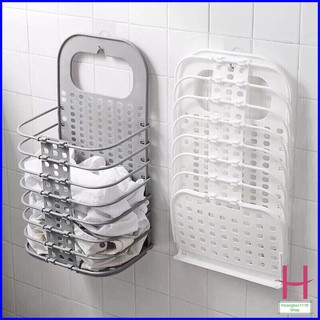 Giỏ đựng đồ gấp gọn thông minh Việt Nhật tặng móc dính trong 3379 - giỏ treo tường đựng quần áo đồ dùng nhà tắm { H }