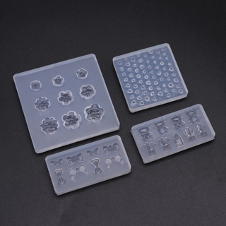 12Pcs Mini Nail Art Silicone Mold Leaves Flower Animals Template