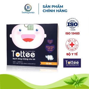 Gạc Rơ Lưỡi Tottee 25gói/ 1hộp Thành Phần Đã Được Cứng Minh An Toàn Cho Trẻ Nhỏ