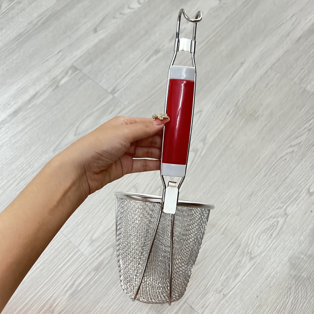 Vợt trụng,bún, phở, hủ tiếu cán dài Cán Đỏ chống nóng Cao Cấp tiện lợi