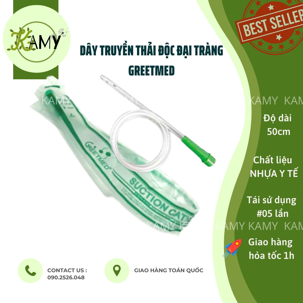 Combo 100 Dây truyền chính hãng GREETMED cao cấp Fr12 dài 50cm dùng với túi truyền/bình truyền thải độc đại tràng
