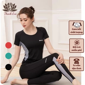 Bộ thể thao BD10 tập gym, yoga, áo phủ bụng quần dài màu đen, xanh, đỏ đô... Hàng VNXK