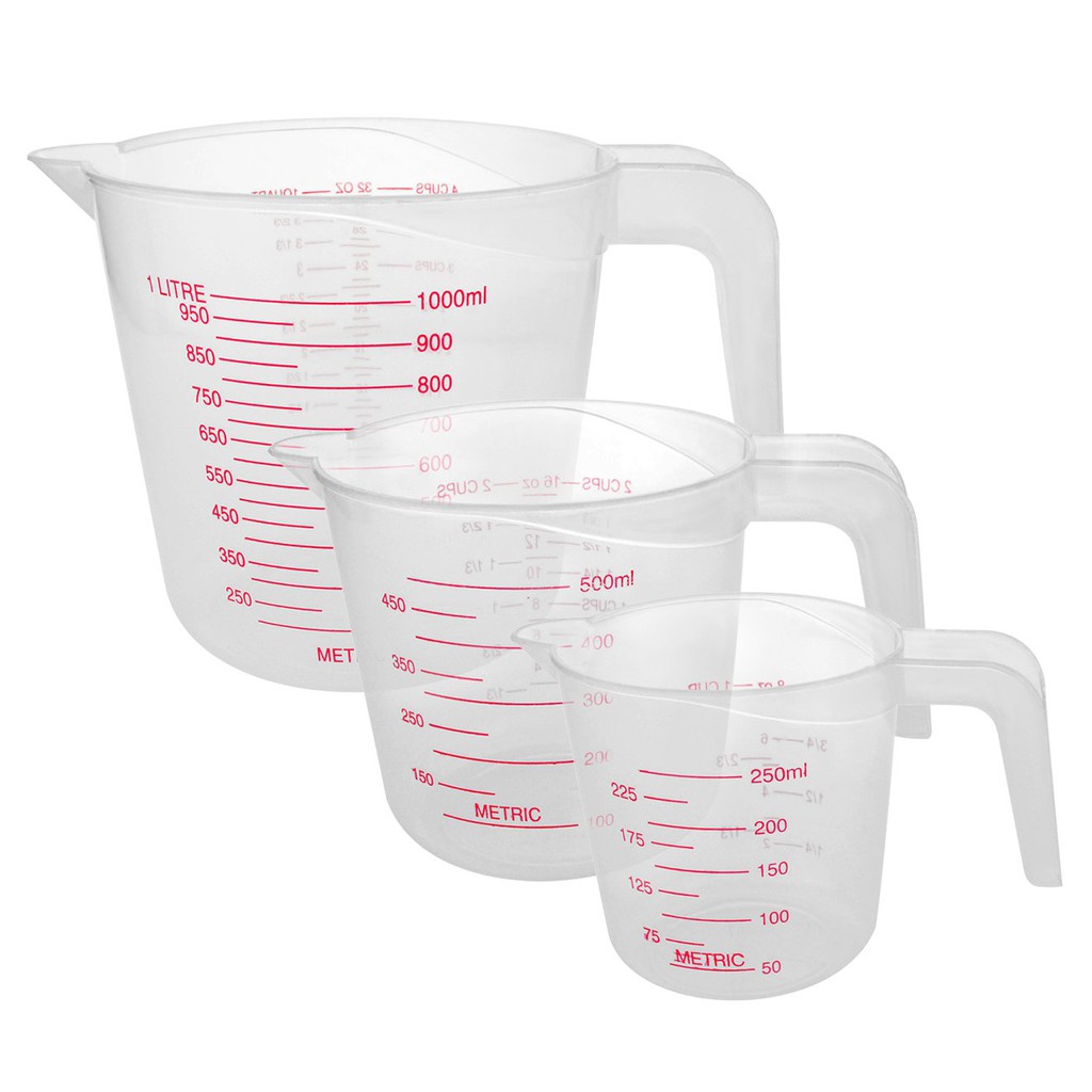 Bộ cốc đo lường làm bánh 250/ 500/ 1000ML tiện dụng