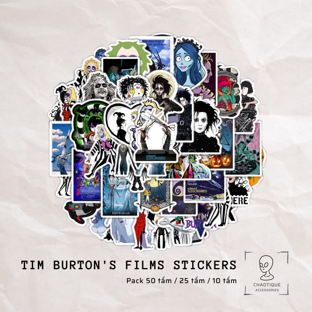 Tim Burton's Films Stickers Miếng Dán Chống nước | Shopee Việt Nam