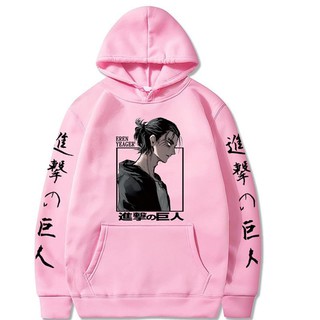 Áo Hoodie Tấn Công Titan Eren Yeager Anime In Hoodie Tay Dài Hip Hop Unisex Nỉ Nam Nữ Dạo Phố