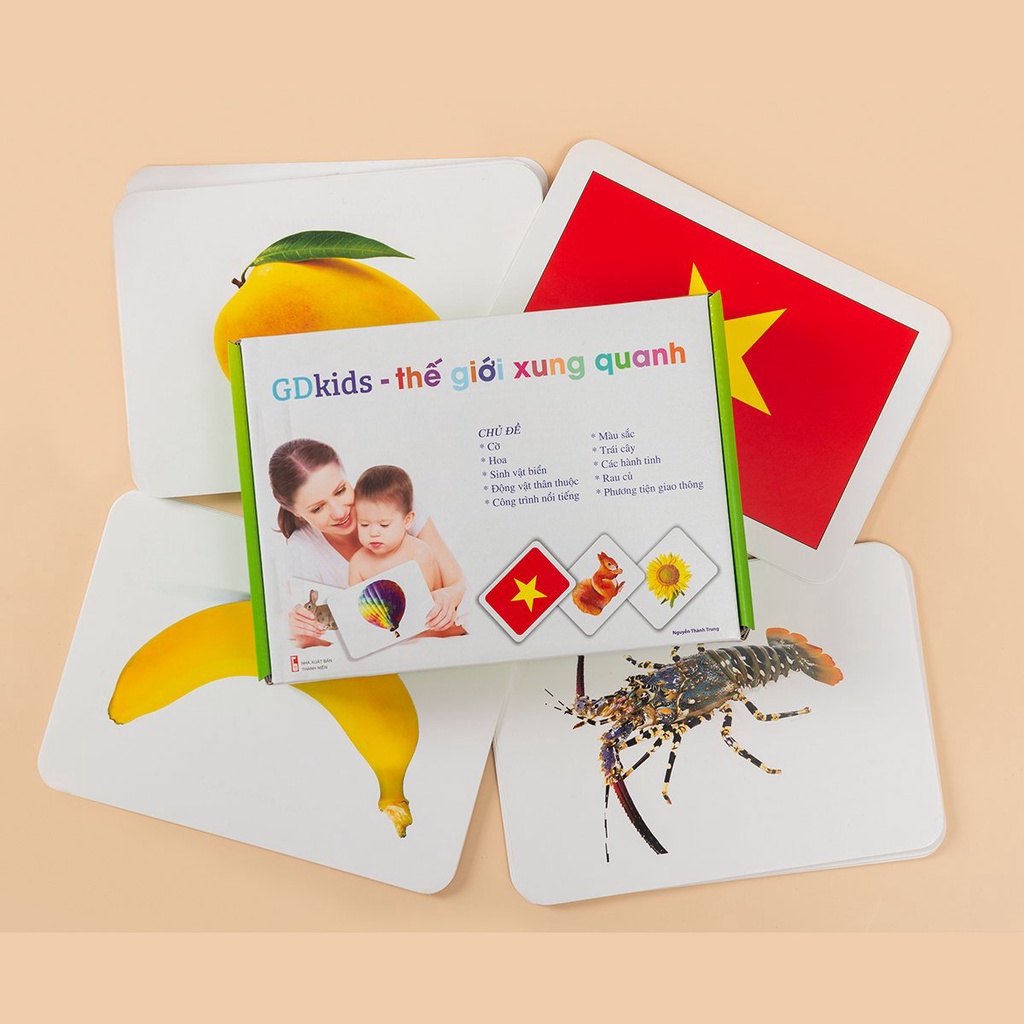 Flashcard Glenn Doman Dạy Bé Thế giới Xung Quanh - Bộ Thẻ Học Thông Minh Cho Bé Từ 0-6 tuổi 100 Thẻ TN005