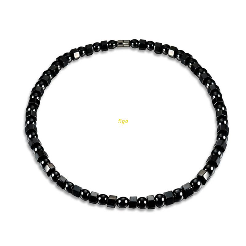 Vòng cổ chuỗi hạt từ tính hematite unisex dùng cho chữa lành