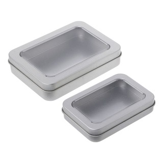 Hộp thiếc đựng đồ có nắp cửa sổ tiện dụng
