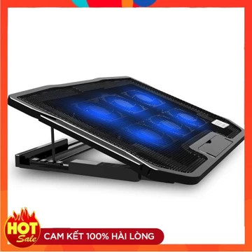 Đế Tản Nhiệt Laptop❤️FREESHIP❤️Đế Tản Nhiệt Laptop Cao Cấp 6 Quạt Mạnh Mẽ - Quạt Tản Nhiệt Tích Hợp Thêm Cổng USB H9
