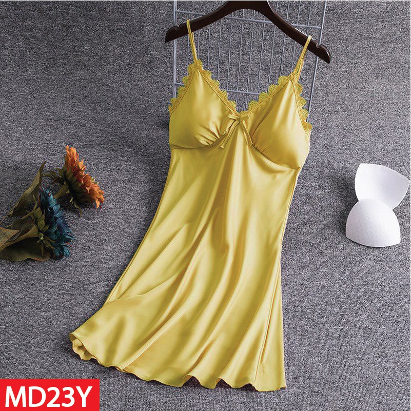 Ảnh Đầm Ngủ HISEXY Lụa Satin Phối Ren Kèm Mút Ngực MD23 4