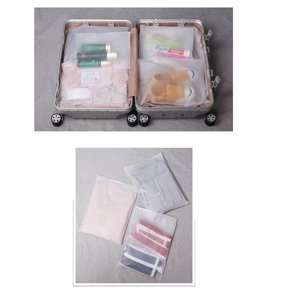 Túi chống thấm zip dẻo trắng sữa combo 5 size tiện ích M.E.N (SIÊU RẺ)
