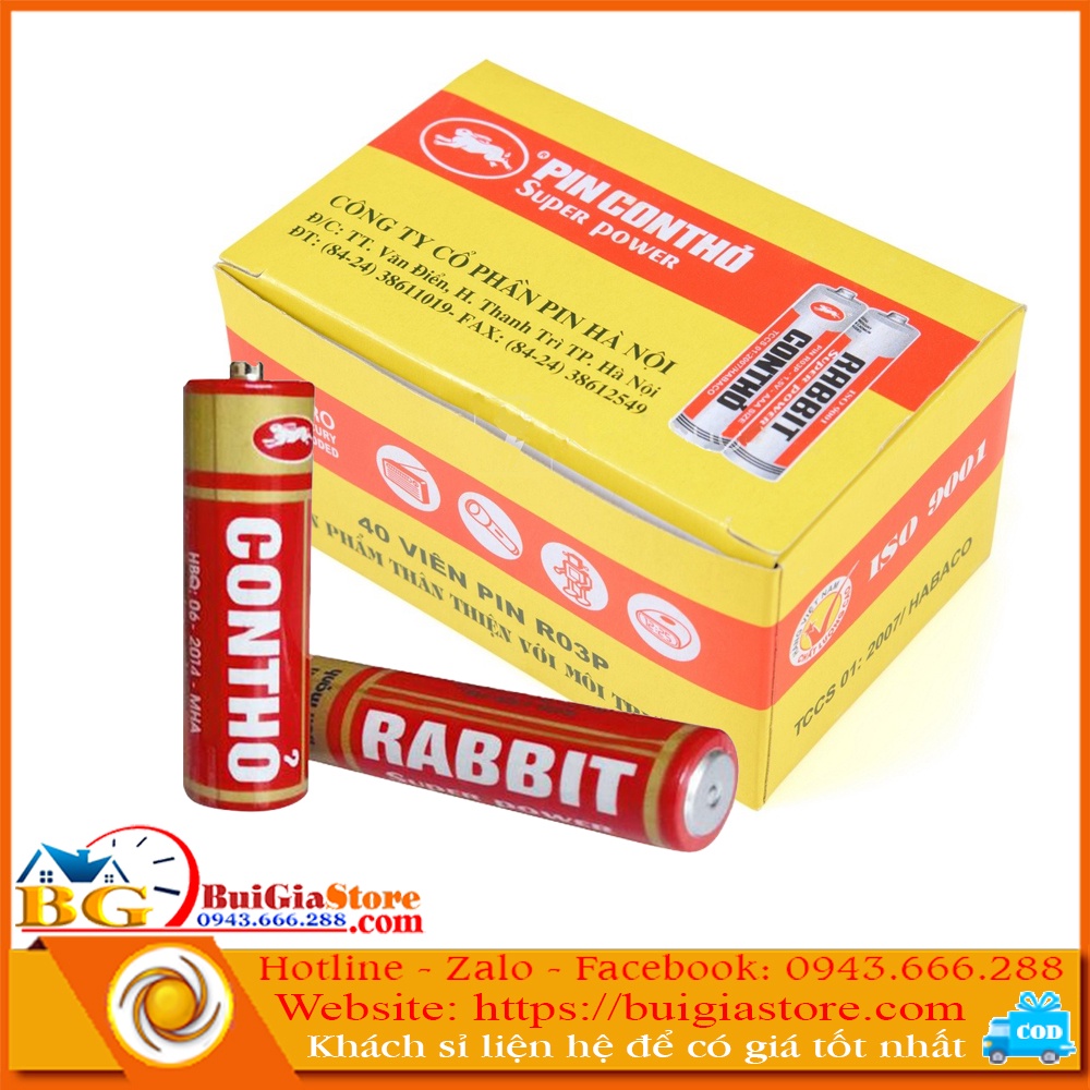 Hộp 40 viên pin con thỏ (Rabbit) AA - AAA | Shopee Việt Nam