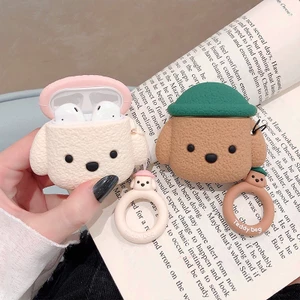 Ốp bảo vệ AirPods 4/Pro/2 silicone/TPU họa tiết chó dễ thương 2024, dành cho Apple