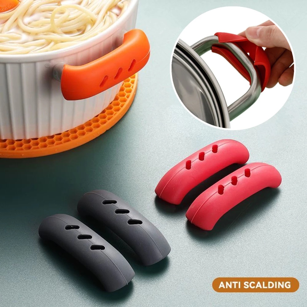 Set 2 Dụng Cụ Hỗ Trợ Nhắc Nồi Chống Bỏng Tay Cầm Silicone