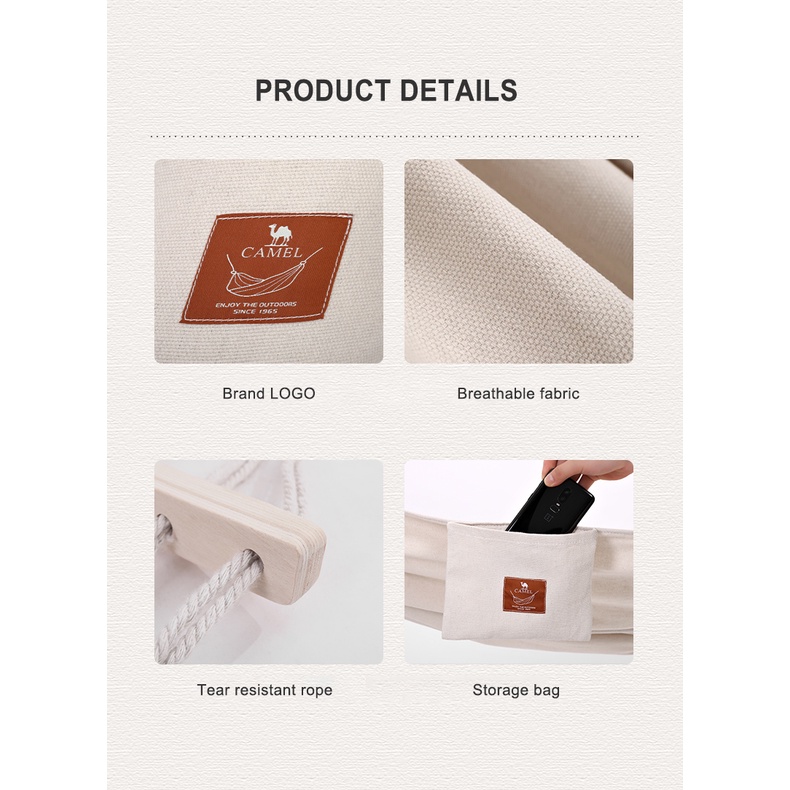 Ảnh Võng ngoài trời CAMEL CROWN Chống lật Vải dày Cắm trại Võng đi biển 2