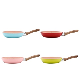Chảo chống dính cao cấp 16cm, vân đá hoa cương, cán gỗ cao su bền chắc