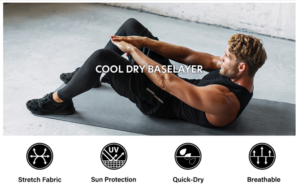 Mô tả Quần legging thể thao combat bó cơ nam TSLA ôm body co giãn tập gym chạy bơi lội boxing TSL2016 - 2