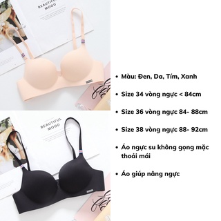Áo ngực không gọng nữ su đẹp nâng ngực đệm vừa ôm ngực gom quả mềm mặc thoải mái DEVARI A560
