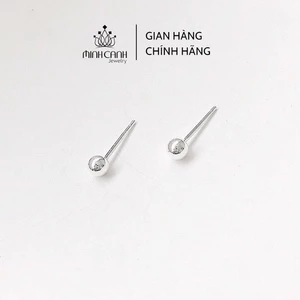 Bông Tai Nụ Bi Bạc Tròn Nhỏ Size 3mm, 4mm, 5mm - Minh Canh Jewelry