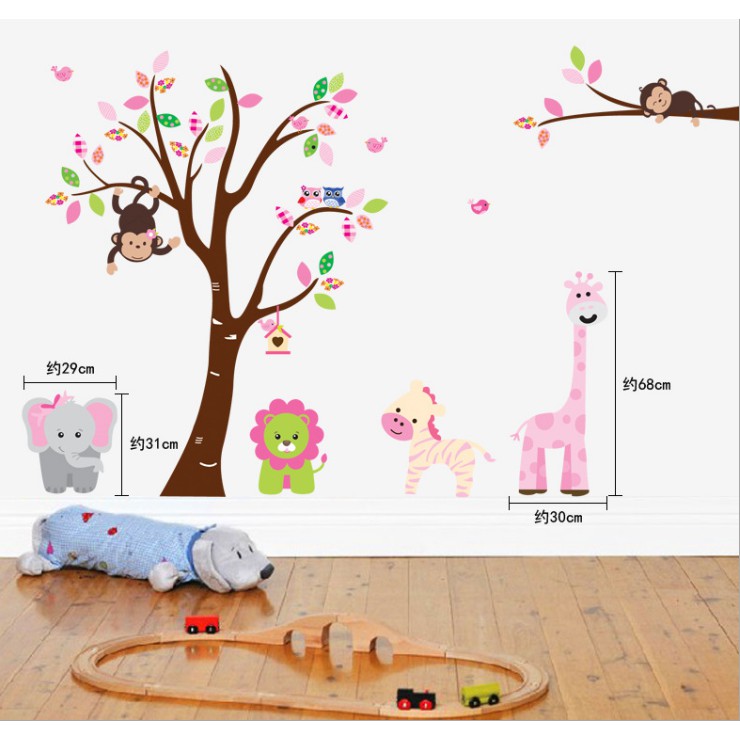 Decal dán tường Cây và Động Vật ( Hàng Cao Cấp )