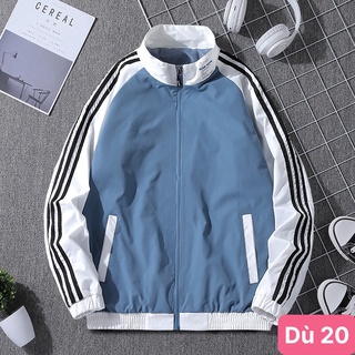 Áo Khoác Dù Nam Nữ Màu Xanh Trắng 3 Sọc Chất Liệu Dù Gió 2 Lớp Cao Cấp Dáng  From Bóng Chày Bomber Đẹp Hd07 Nhiều Mẫu Mới | Shopee Việt Nam