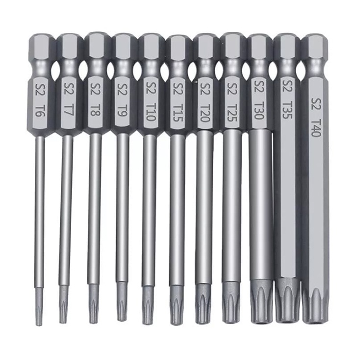 Tua vít lục giác bông chuôi lục , bộ tua vít đa năng - bộ vít lục giác hoa thị thép hợp kim S2 , đầu vít có từ