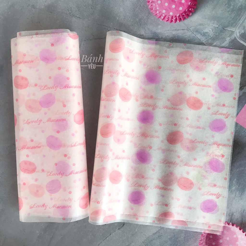 50 tờ Giấy lót hộp bánh bã mía, gói bánh size 18*18 cm có cáng PE (BBTC)