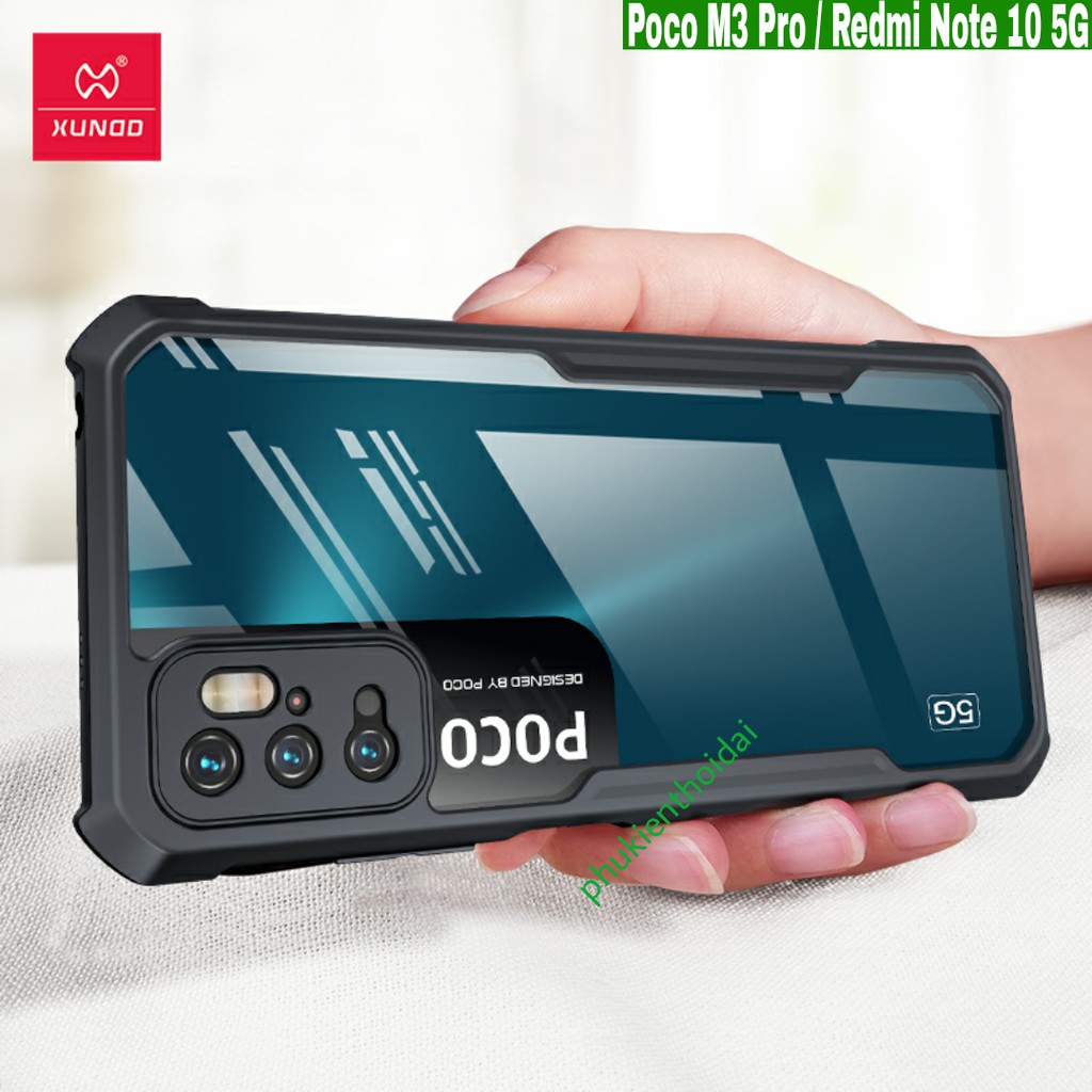 Cover Per Xiaomi Poco M3 Pro 5G / Redmi Note 10 5G, Custodia Rigida Morbida Doppio Strato Blu - 2