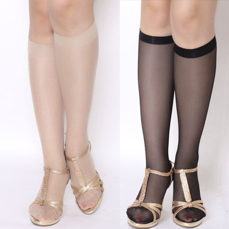 Women's Knee  Socks Sheer Silky Socks With Reinforced Toe Stay up Stretchy