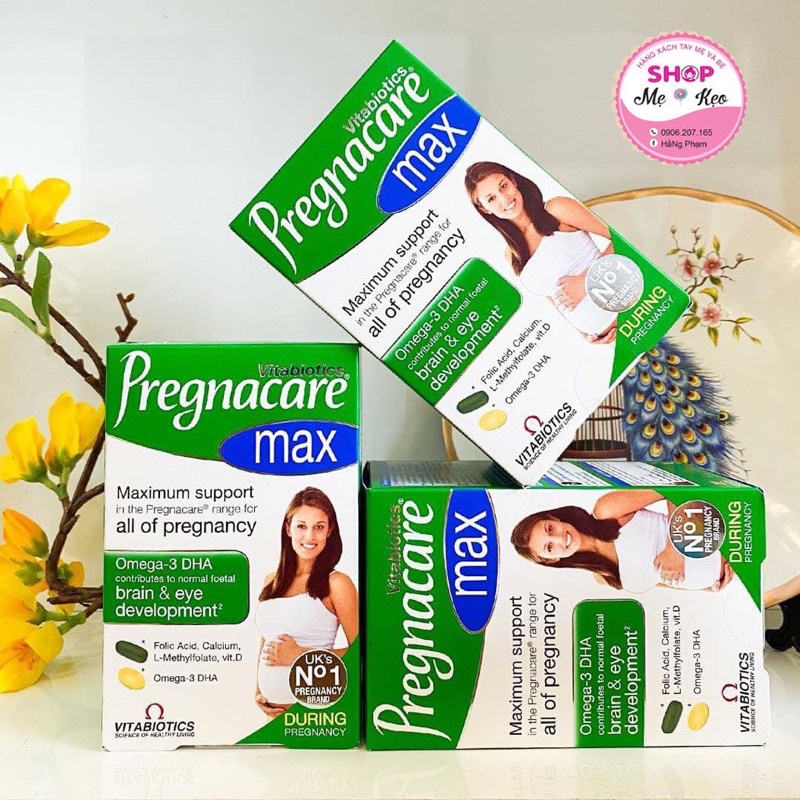 [Mẫu Mới+Date 2028] Vitamin tổng hợp Bầu Pregnacare Max 84 viên giúp mẹ bầu khỏe, không thiếu máu, đỡ nghén