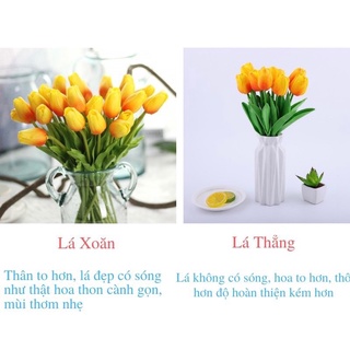 Hoa Giả 🌺 Hoa Tuy Líp Cao Su Lá Xoăn Bông Nhỏ