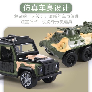 [Sẵn sàng] Bộ mô hình ô tô hợp kim mô phỏng xe quân sự Bán chạy Đồ chơi trẻ em Xe máy bay Xe tăng kéo lại Xe bọc thép
