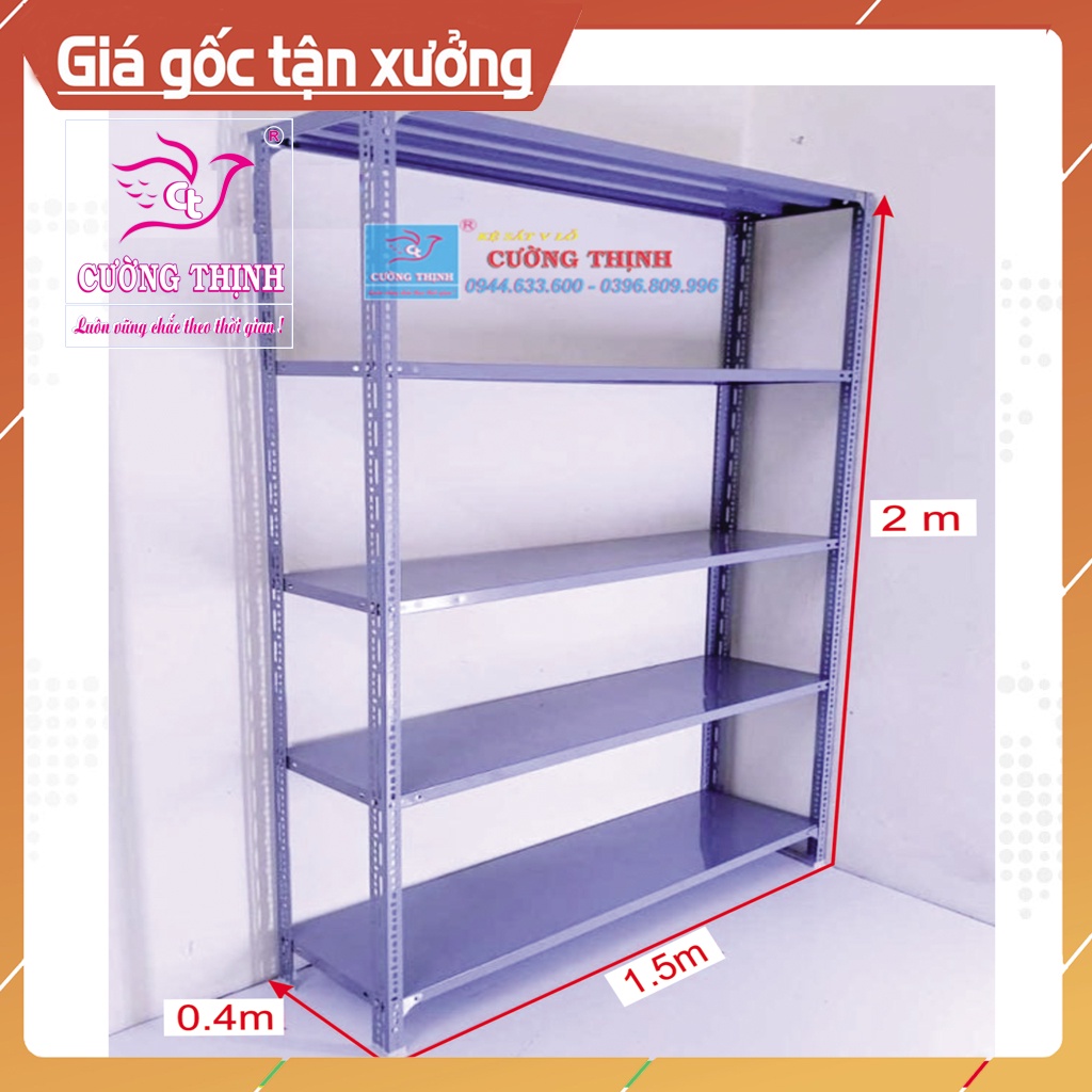 Kệ sắt đa năng, 5 Tầng, Cao 2m x Dài 1m5 x Rộng 40cm, Kệ sắt v lỗ ...