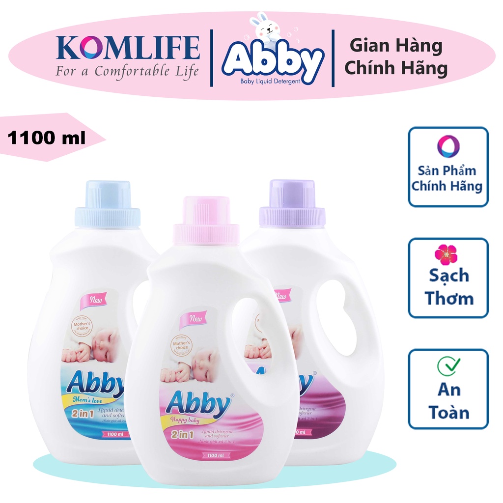 [Mã BMLTB200 giảm đến 100K đơn 499K] Nước giặt xả mẹ và bé ABBY 1100ml an toàn cho bé