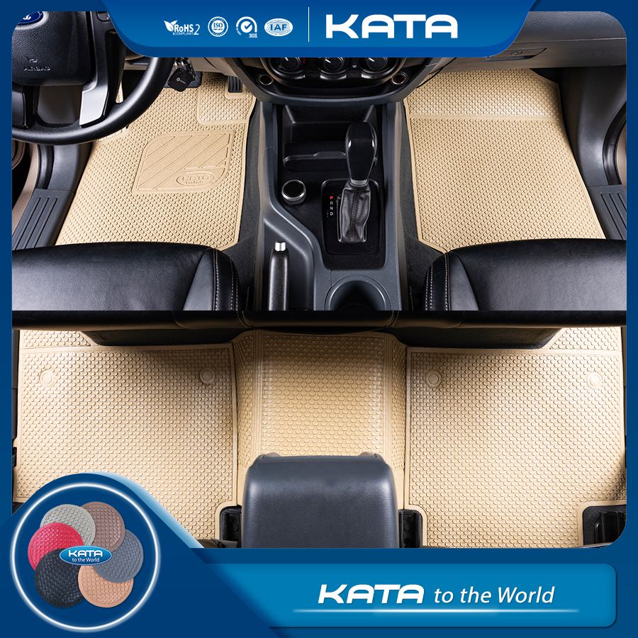 Thảm lót sàn ô tô KATA cho xe Ford Ranger (2013 - 2021) - Phiên bản PRO - Không ẩm mốc, Không thấm nước, Không mùi