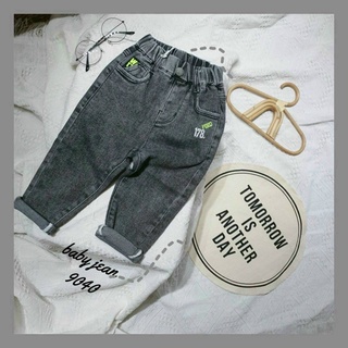 Quần bò trẻ em quần jean co giãn dài bé trai cạp chun quần áo trẻ em thời trang cá tính