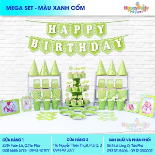 Set MEGA trang trí sinh nhật chủ đề màu Xanh Lá