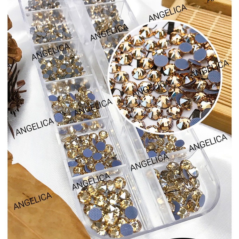 Đá Chân Lưới 16 Khía Màu Vàng Trà Nhạt Nail Heaven Topaz Đính Móng ANGELICA 827