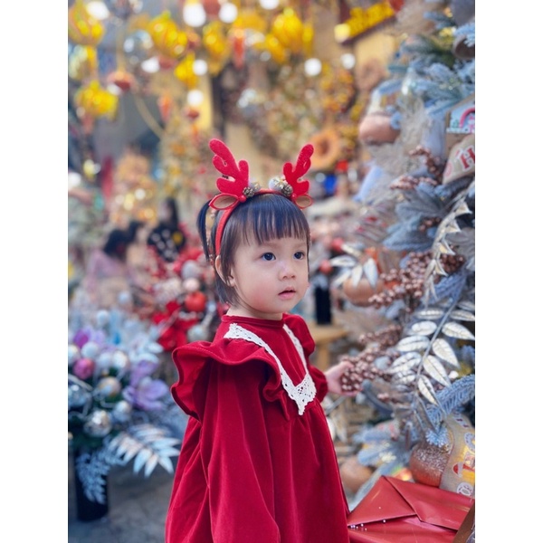 Váy Nhung Ren (Chất Vải Loại 1) Cho Bé