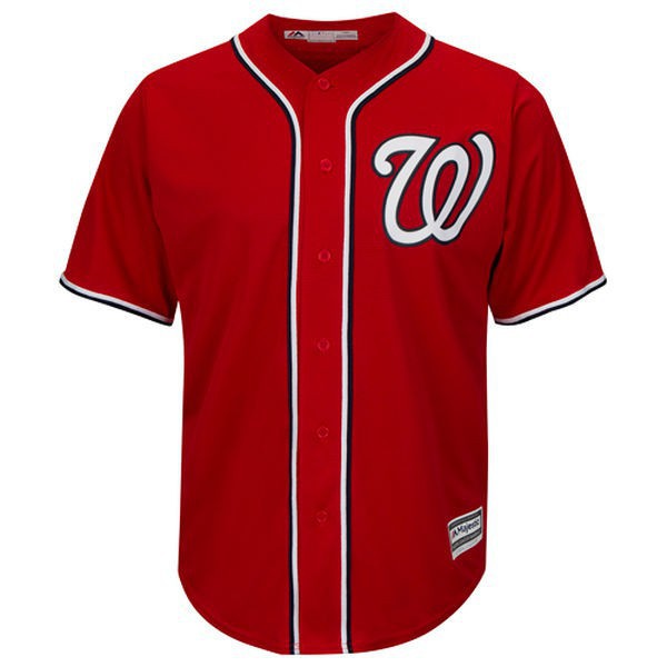 Áo sơ mi bóng chày cổ điển cardiganjersey MLB Washington Nationals, phù hợp unisex plus size