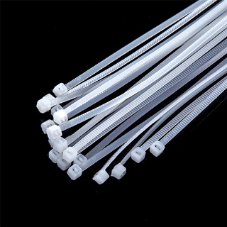 Queenten Set 100 Dây Rút Nylon Tự Khóa Cáp Màu Trắng Đen